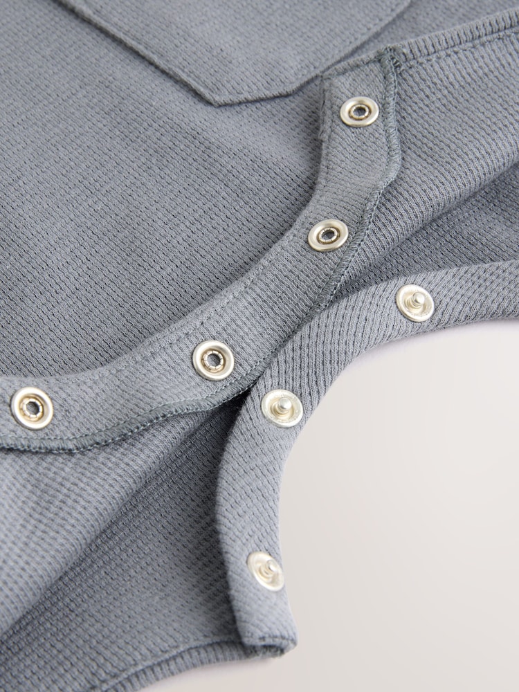 Charcoal Grey Baby Jersey 100% Cotton Romper - Image 5 of 6
