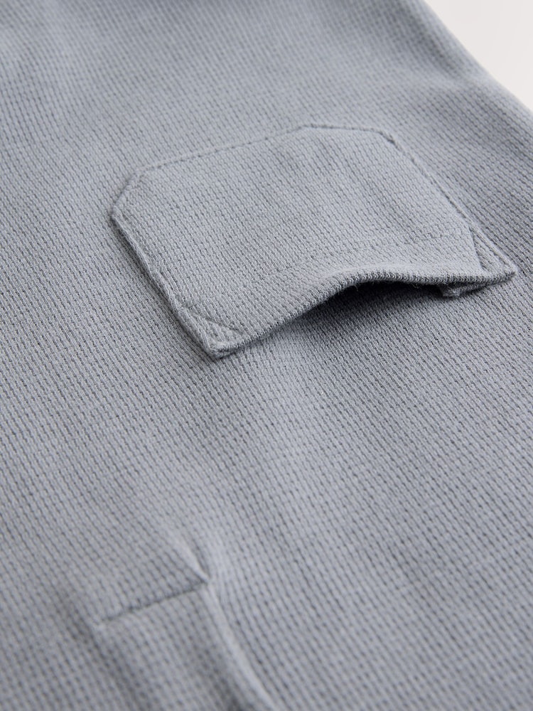 Charcoal Grey Baby Jersey 100% Cotton Romper - Image 6 of 6