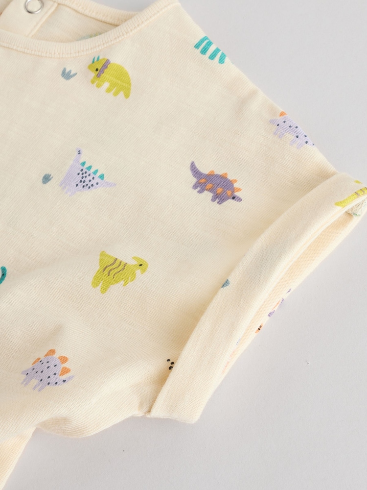 Multi 100% Cotton Baby Rompers 4 Pack - Image 10 of 13