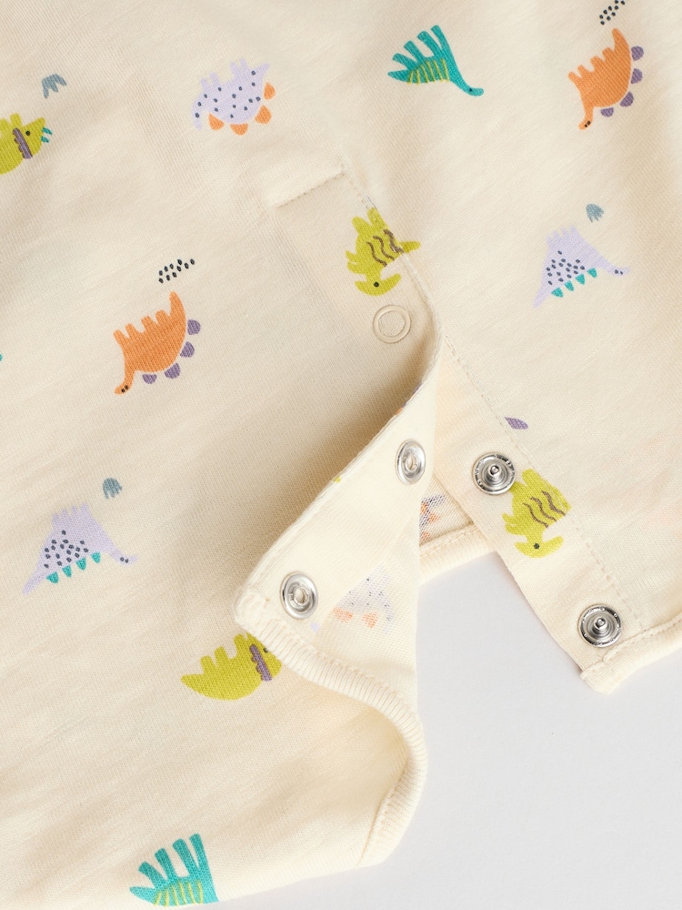 Multi 100% Cotton Baby Rompers 4 Pack - Image 11 of 13