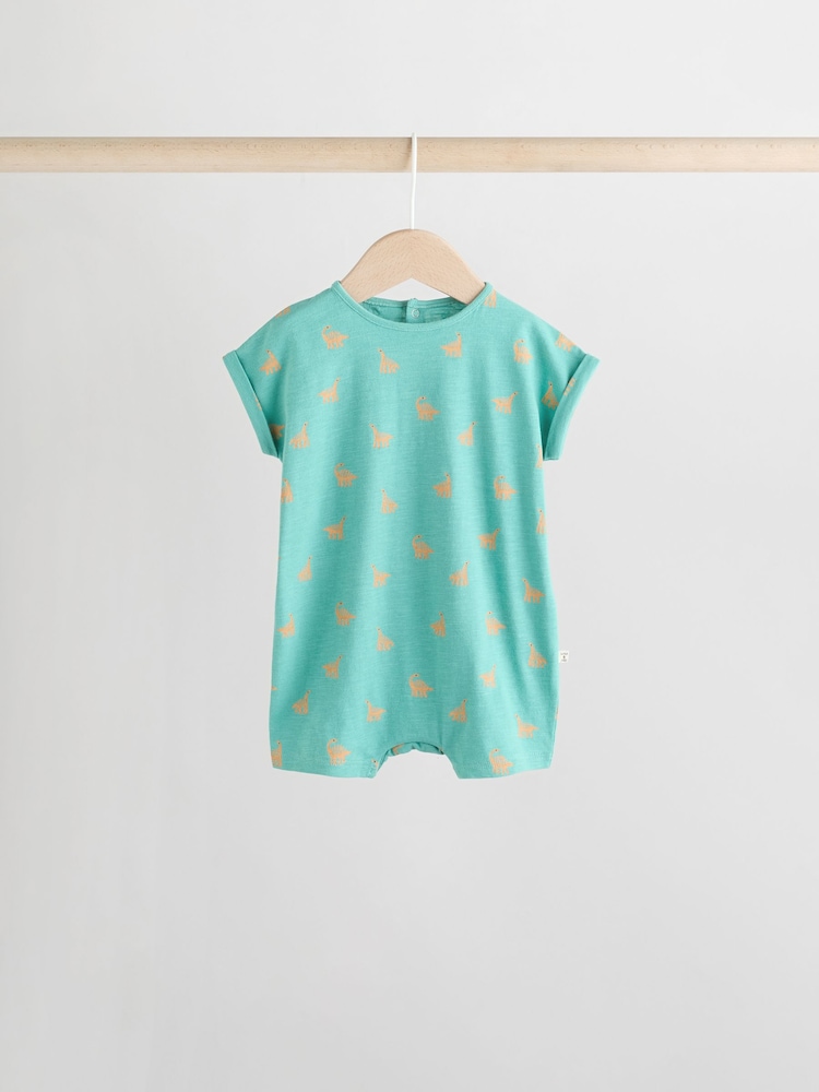 Multi 100% Cotton Baby Rompers 4 Pack - Image 3 of 13
