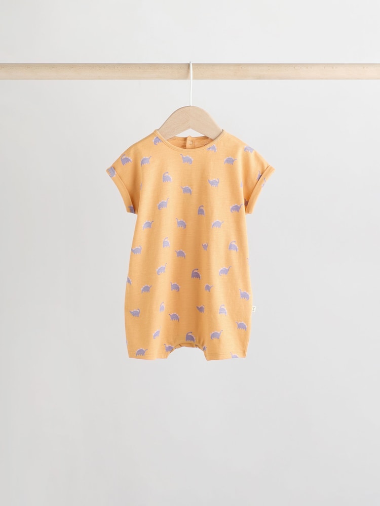 Multi 100% Cotton Baby Rompers 4 Pack - Image 5 of 13