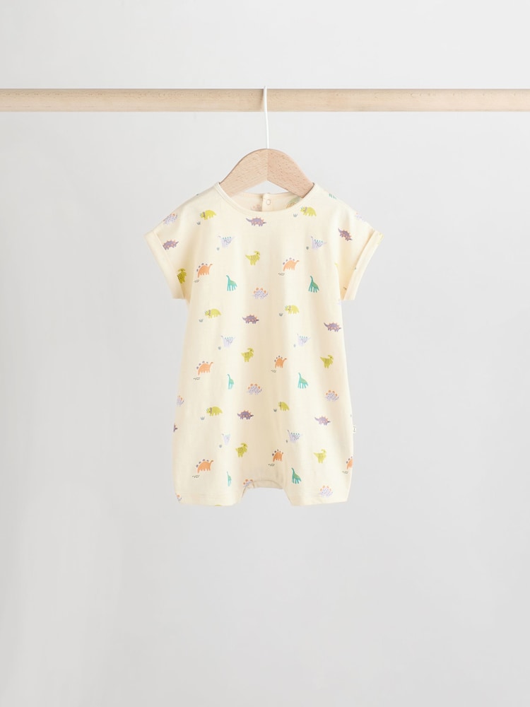 Multi 100% Cotton Baby Rompers 4 Pack - Image 7 of 13