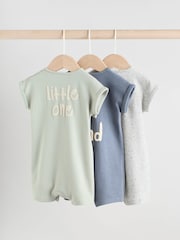 Blue/Grey Baby Rompers 3 Pack - Image 2 of 4