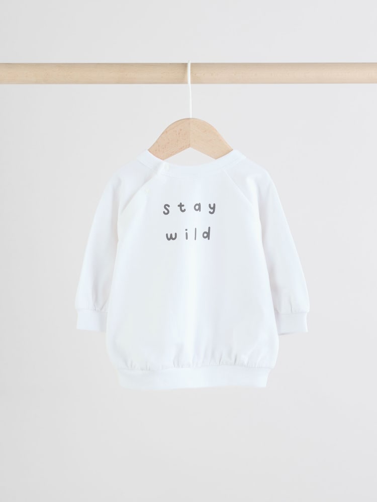 Black/White Baby Sweatshirt and Shorts Set - Image 5 of 9