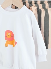 Negro/Blanco - Baby Sweatshirt and Shorts Set - Imagen 7 de 9