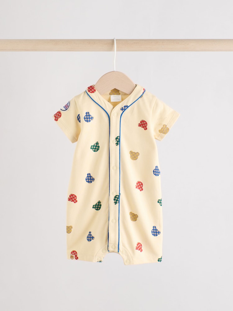 Bright 100% Cotton Varsity Rompers 2 Pack - Image 3 of 10