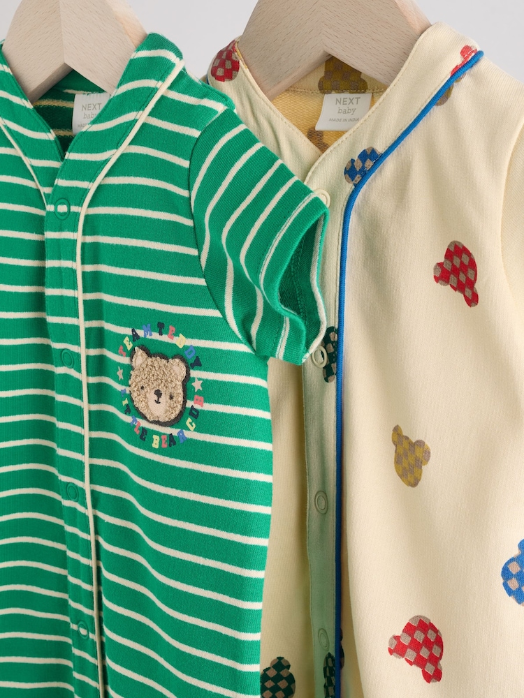 Bright 100% Cotton Varsity Rompers 2 Pack - Image 6 of 10