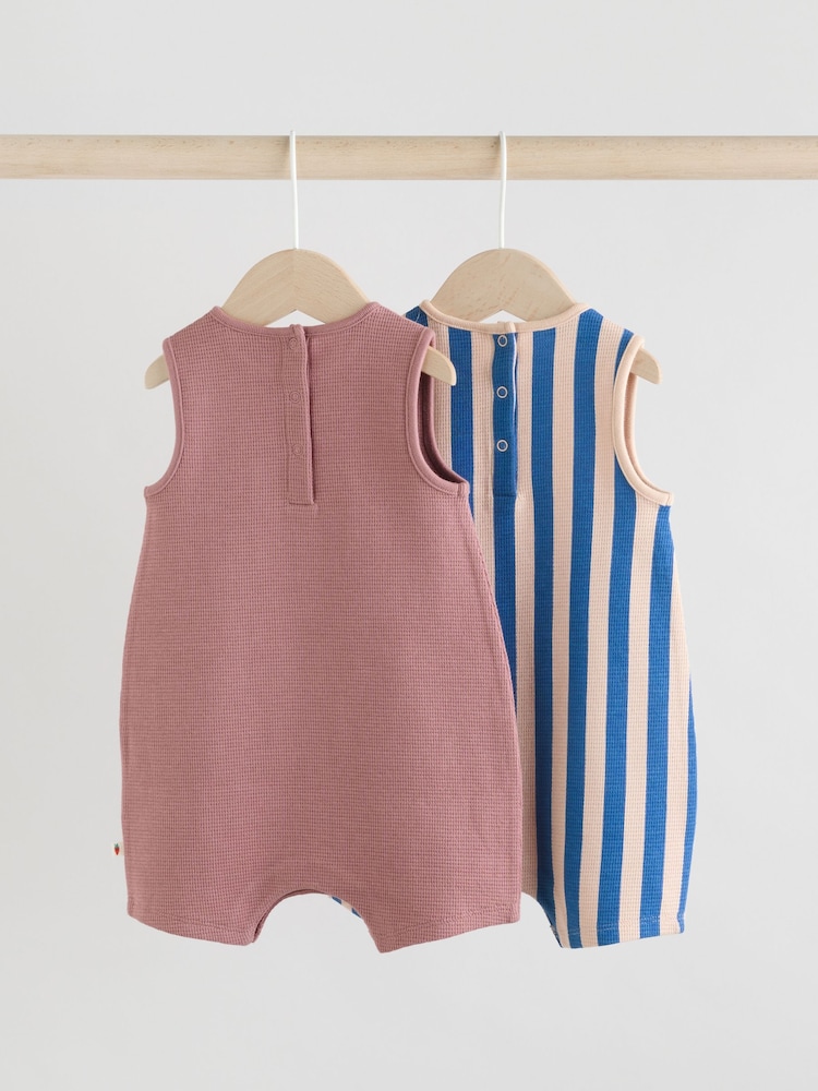 Multi Baby 100% Cotton Rompers 2 Pack - Image 2 of 10