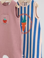 Multi Baby 100% Cotton Rompers 2 Pack - Image 6 of 10