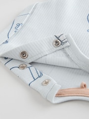 Blue 100% Cotton Baby Rompers 4 Pack - Image 10 of 11