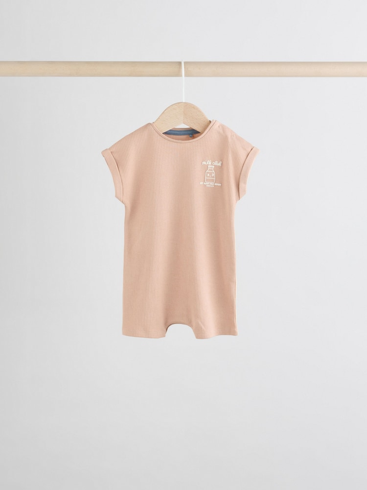 Blue 100% Cotton Baby Rompers 4 Pack - Image 3 of 11