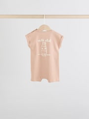Blue 100% Cotton Baby Rompers 4 Pack - Image 4 of 11