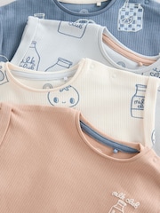 Blue 100% Cotton Baby Rompers 4 Pack - Image 9 of 11