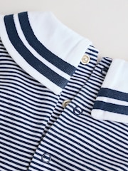 Navy/White Textured Baby Rompers 2 Pack - Image 9 of 13