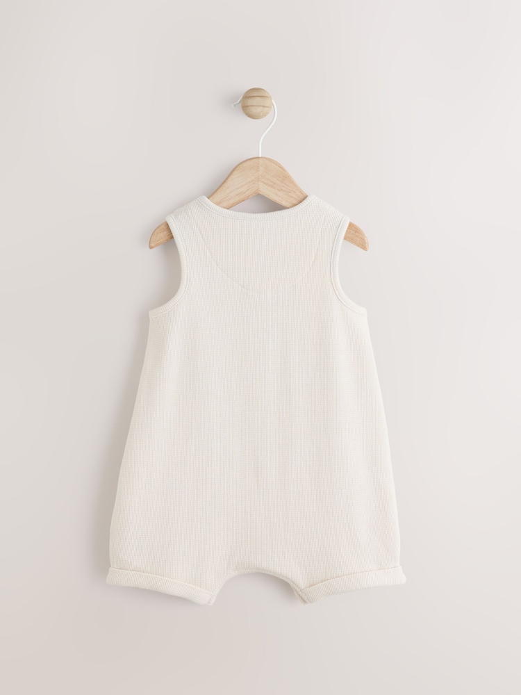 Cream Baby Jersey 100% Cotton Romper - Image 2 of 6