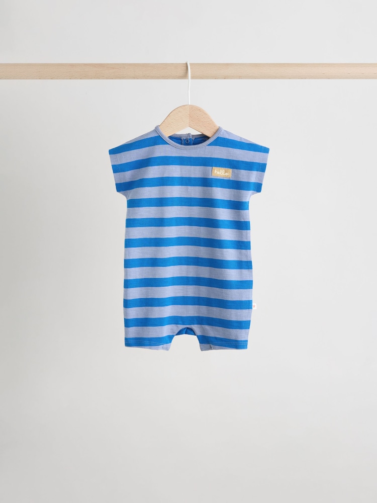 Bright 100% Cotton Baby Rompers 4 Pack - Image 4 of 14