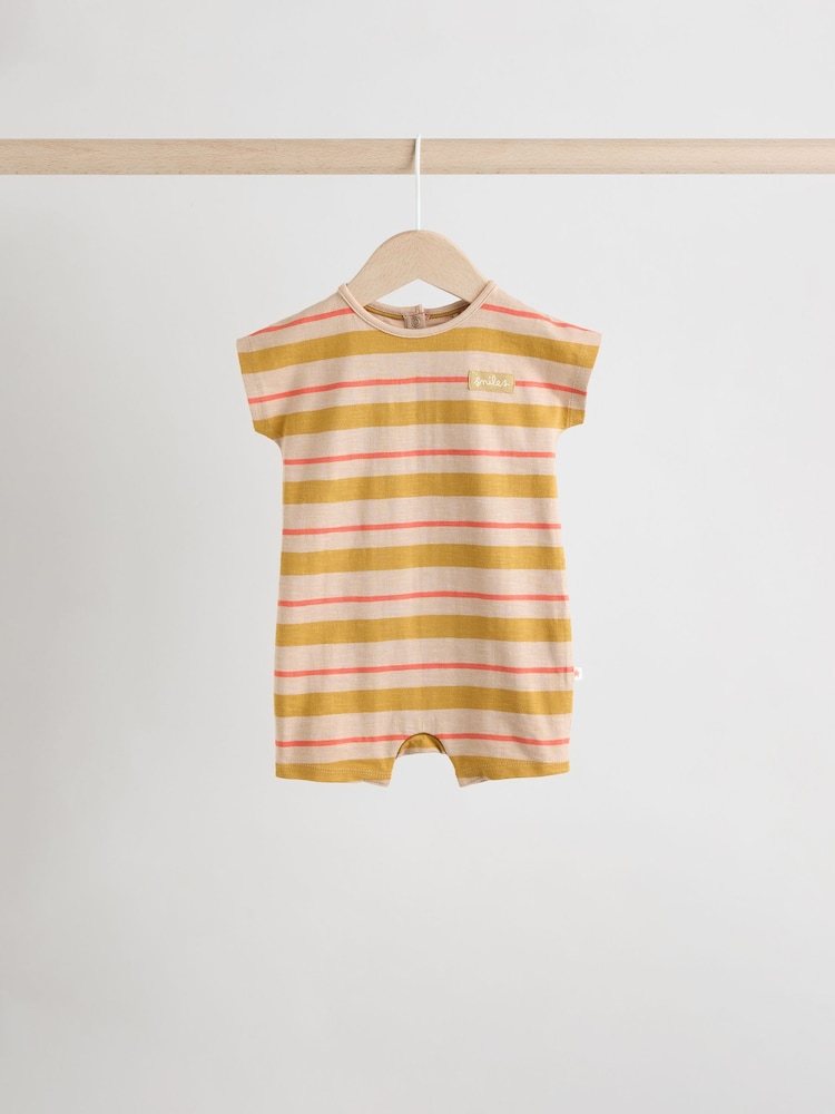 Bright 100% Cotton Baby Rompers 4 Pack - Image 5 of 14