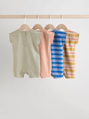 Bright 100% Cotton Baby Rompers 4 Pack - Image 6 of 14