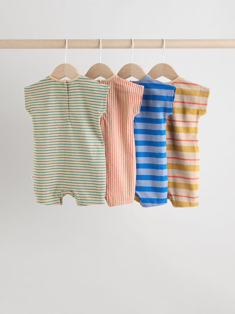 Bright 100% Cotton Baby Rompers 4 Pack - Image 6 of 14