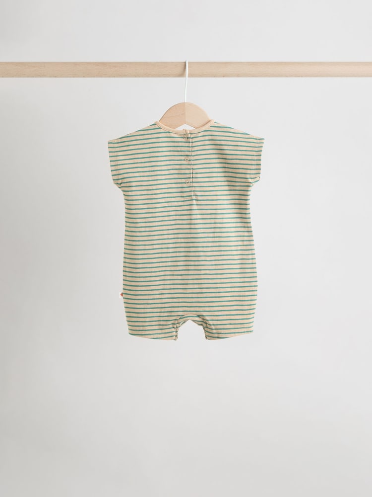 Bright 100% Cotton Baby Rompers 4 Pack - Image 7 of 14