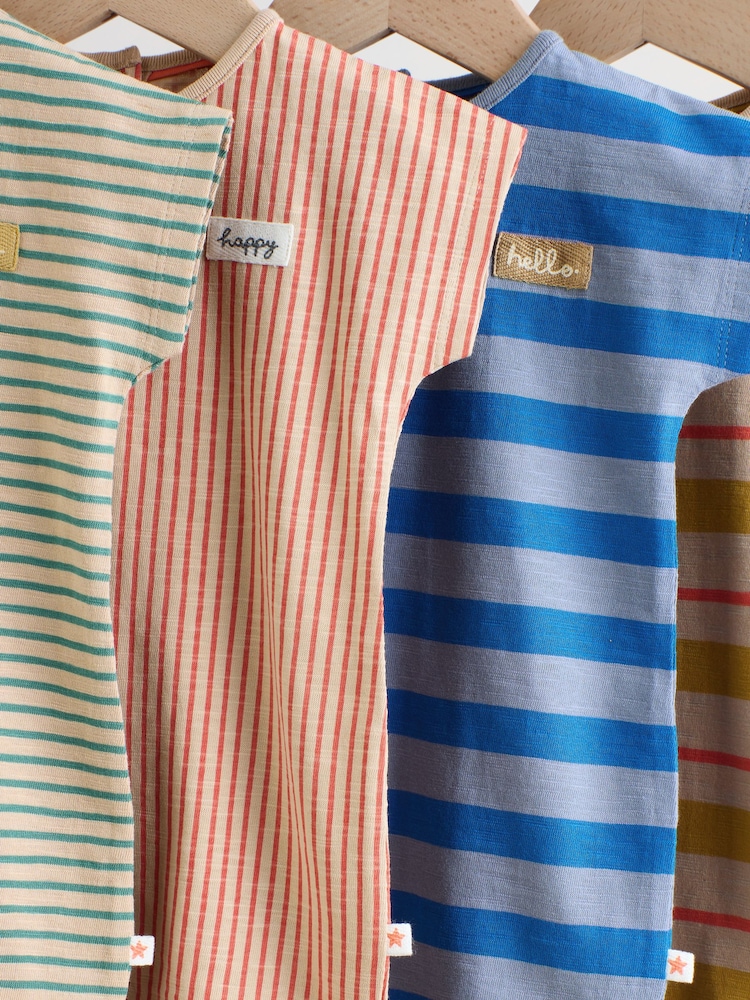 Bright 100% Cotton Baby Rompers 4 Pack - Image 8 of 14
