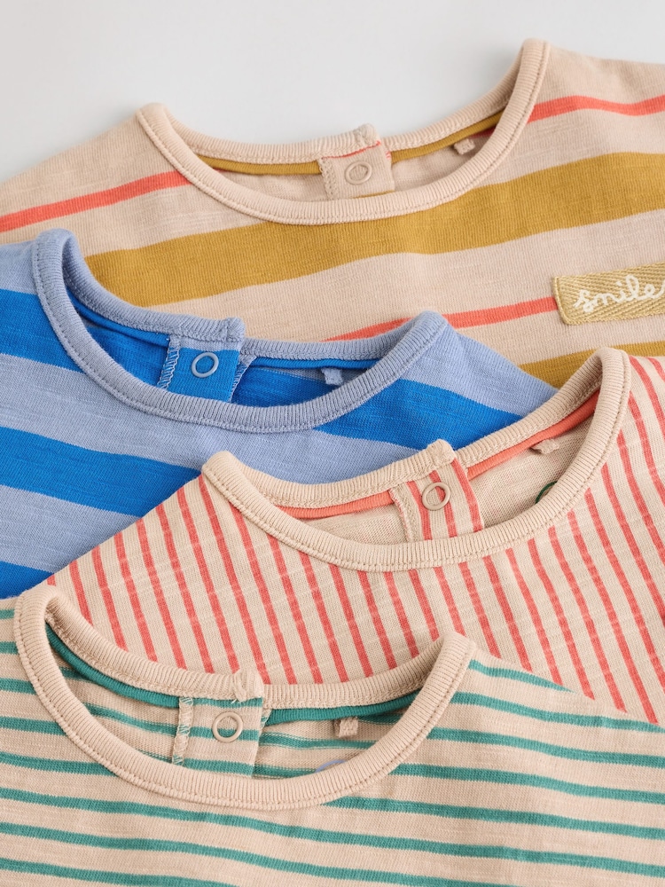 Bright 100% Cotton Baby Rompers 4 Pack - Image 9 of 14
