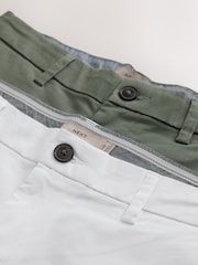 White/ Sage Green Slim Fit Stretch Chino Shorts 2 Pack - Image 12 of 14