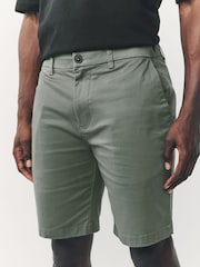 White/ Sage Green Slim Fit Stretch Chino Shorts 2 Pack - Image 2 of 14