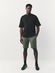 White/ Sage Green Slim Fit Stretch Chino Shorts 2 Pack - Image 3 of 14