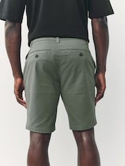 White/ Sage Green Slim Fit Stretch Chino Shorts 2 Pack - Image 5 of 14