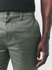 White/ Sage Green Slim Fit Stretch Chino Shorts 2 Pack - Image 8 of 14