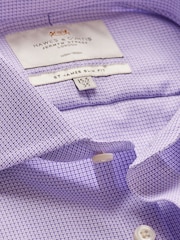 Hawes & Curtis Purple Fabric Interest 100% Cotton Shirt - Image 3 of 3