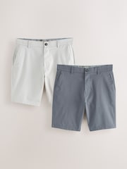 Bleu/Gris - Slim Fit (Slim Fit) - Lot de 2 shorts chino stretch - Image 1 de 12
