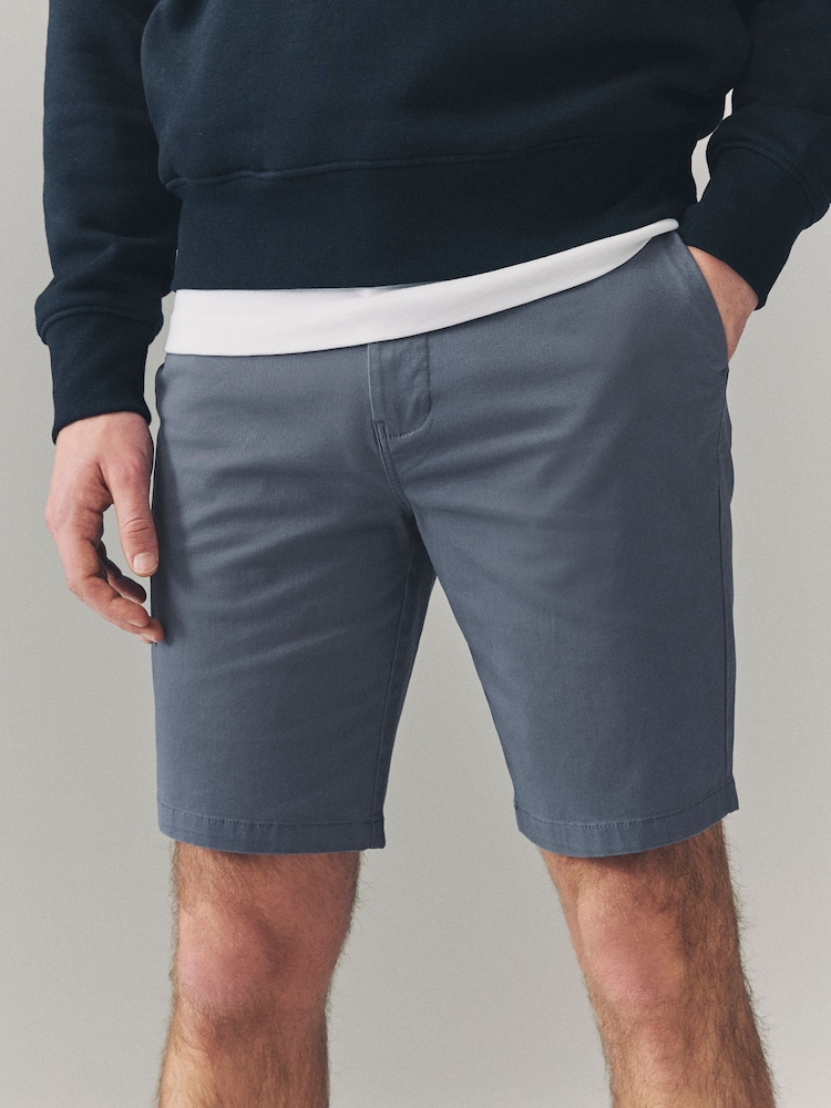 Bleu/Gris - Slim Fit (Slim Fit) - Lot de 2 shorts chino stretch - Image 7 of 12