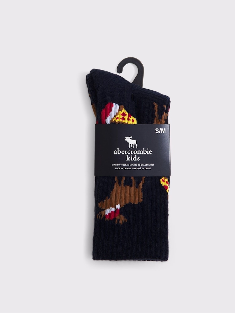 Abercrombie & Fitch Blue Christmas Print Socks - Image 2 of 2