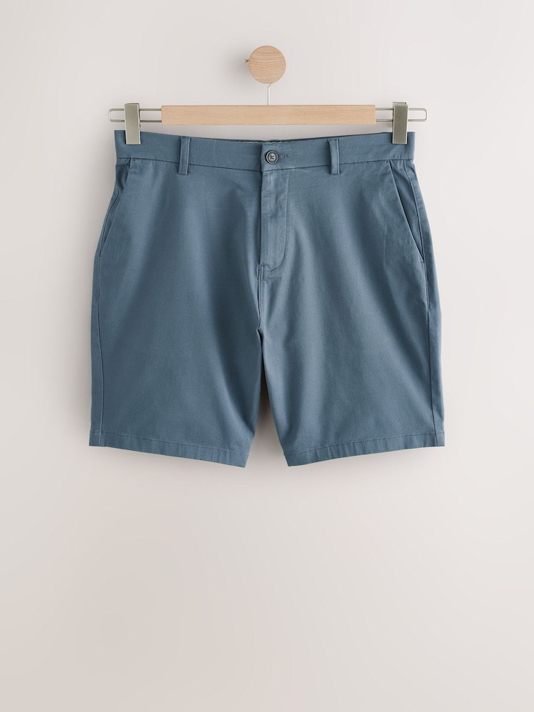 Bleu/Gris - Ajustement droit - Lot de 2 shorts chino stretch - Image 2 de 9