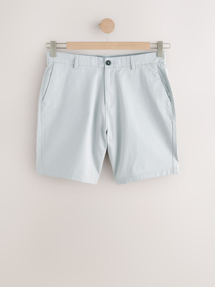 Blue/Grey Straight Fit Stretch Chino Shorts 2 Pack - Image 3 of 9