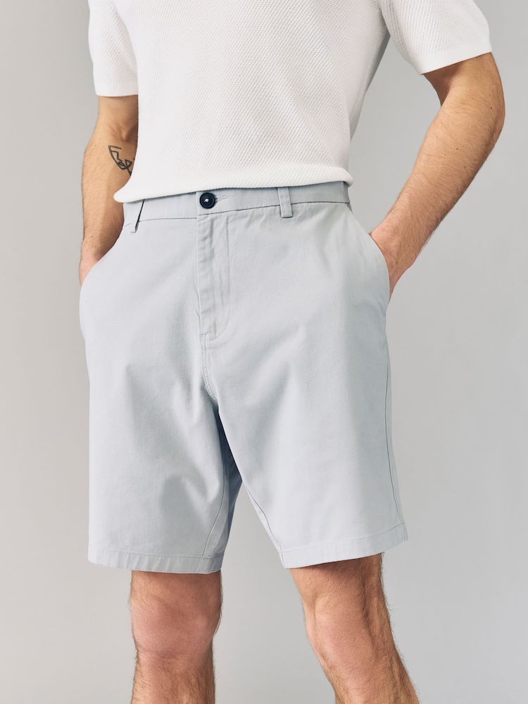 Bleu/Gris - Ajustement droit - Lot de 2 shorts chino stretch - Image 9 de 9