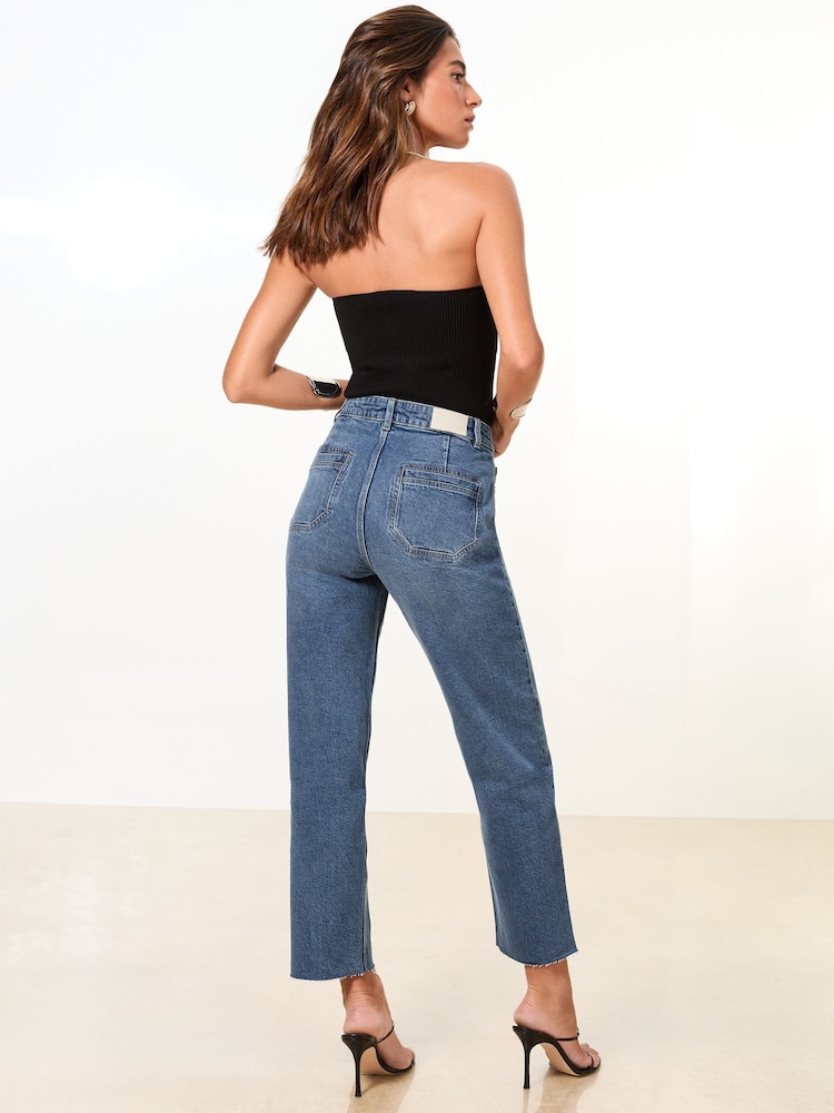 Выбелен. посредине, синие - Джинсы Lipsy Crop Straight Leg - Image 5 of 5