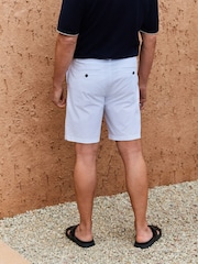 White/ Sage Green Straight Fit Stretch Chino Shorts 2 Pack - Image 4 of 4