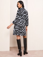 Bleu/Marine - Chemise Friends Like These Mini robe manches longues - Image 4 of 4