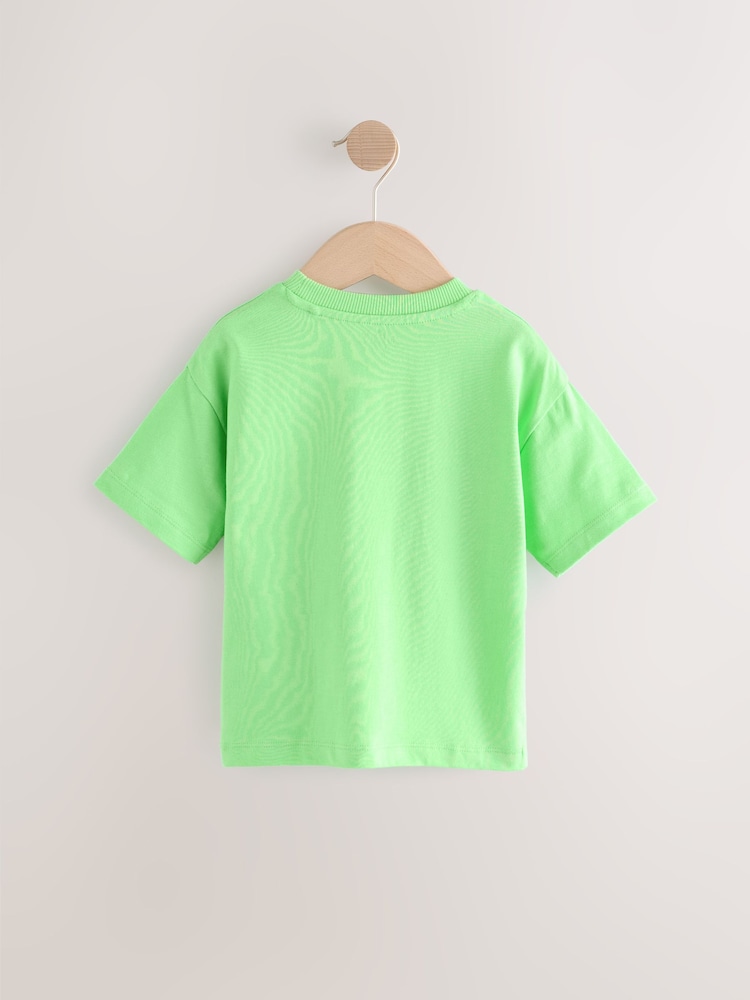Green Fire Engine Short Sleeve Interactive Appliqué T-Shirt (3mths-7yrs) - Image 2 of 4