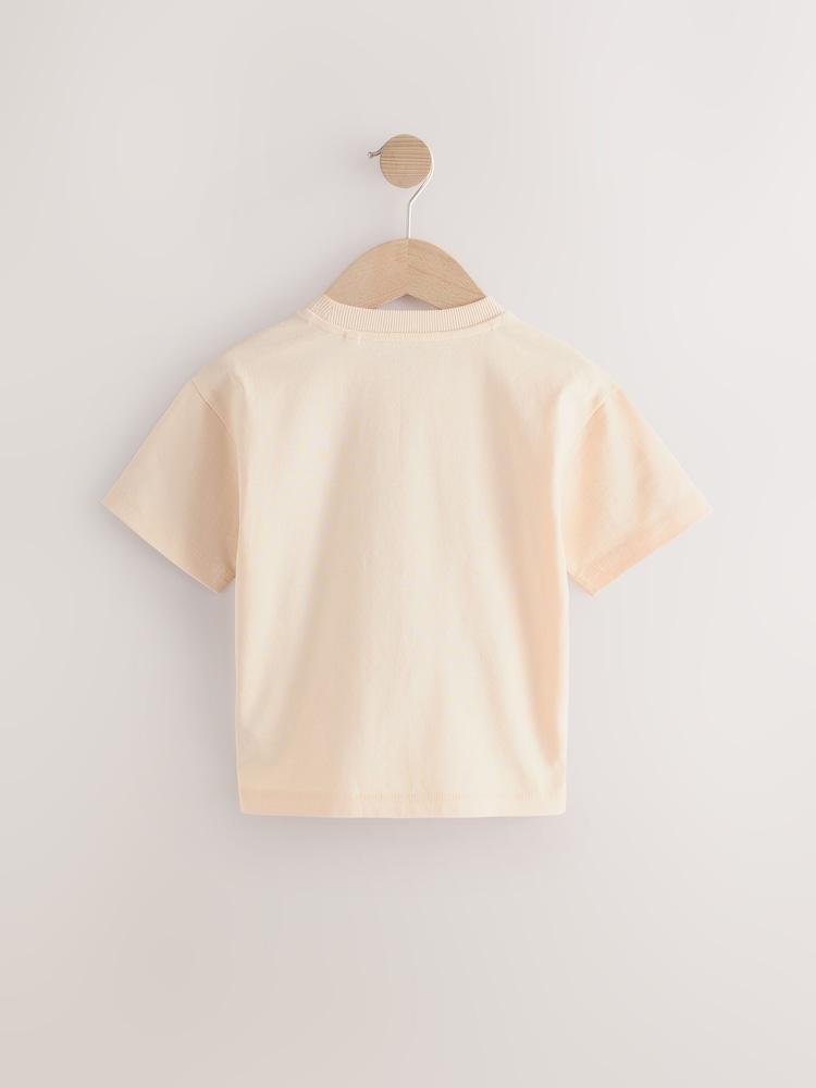 Ecru Safari Animal Print 100% Cotton Short Sleeve Graphic Print T-Shirt (3mths-8yrs) - Image 2 of 5