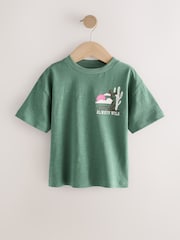 Green Cactus 100% Cotton Short Sleeve Back Print T-Shirt (3mths-7yrs) - Image 1 of 4