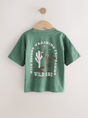 Green Cactus 100% Cotton Short Sleeve Back Print T-Shirt (3mths-7yrs) - Image 2 of 4