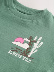 Green Cactus 100% Cotton Short Sleeve Back Print T-Shirt (3mths-7yrs) - Image 3 of 4