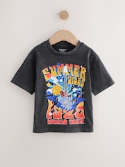 Grey Festival 100% Cotton Short Sleeve Acid Wash T-Shirt (3mths-7yrs) - Image 1 of 5