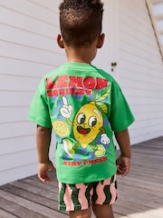 Green Lemon Squeezy 100% Cotton Short Sleeve Back Print T-Shirt (3mths-7yrs) - Image 2 of 3