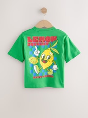 Verde con diseño Lemon Squeezy - Camiseta de manga corta con estampado en la espalda (3meses-7 años) - Imagen 4 de 7